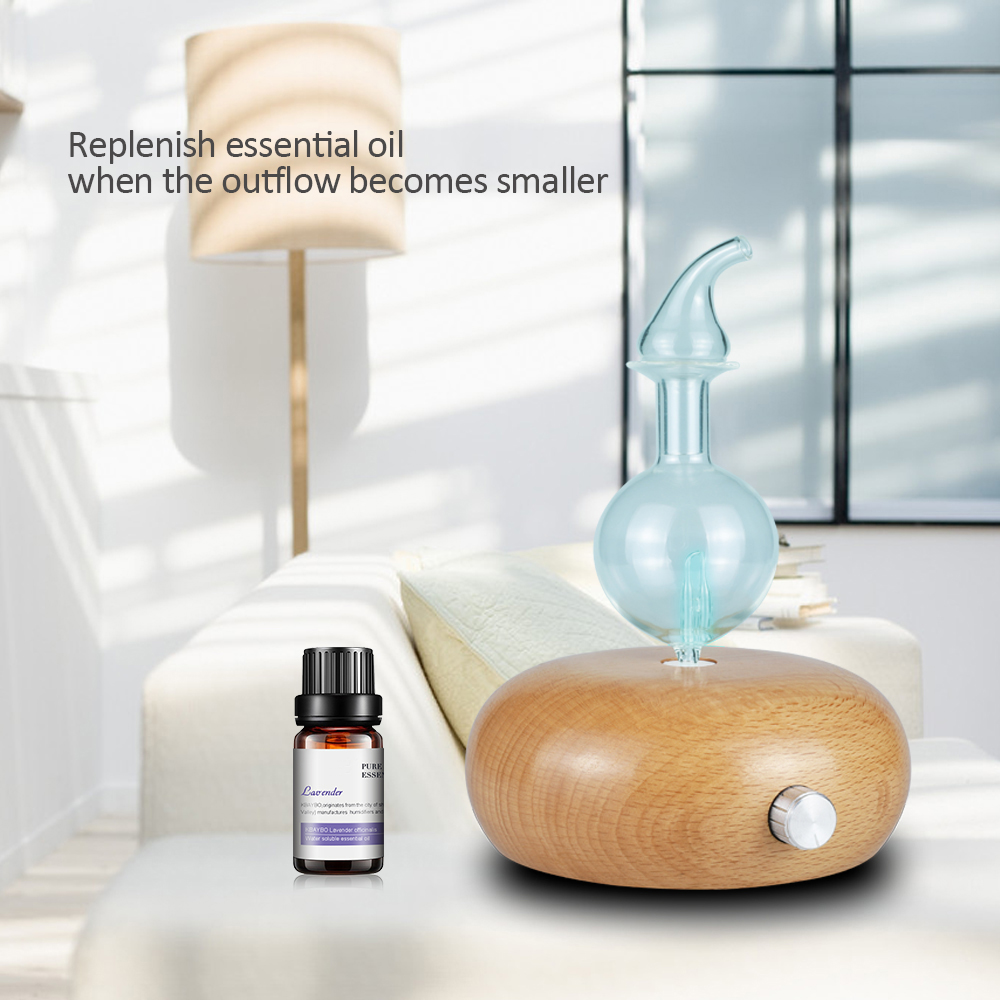 Hidly Wood Glass Aroma Diffuser, Cheapest Pure Essential Oil Nebulizer for Aromatherapy