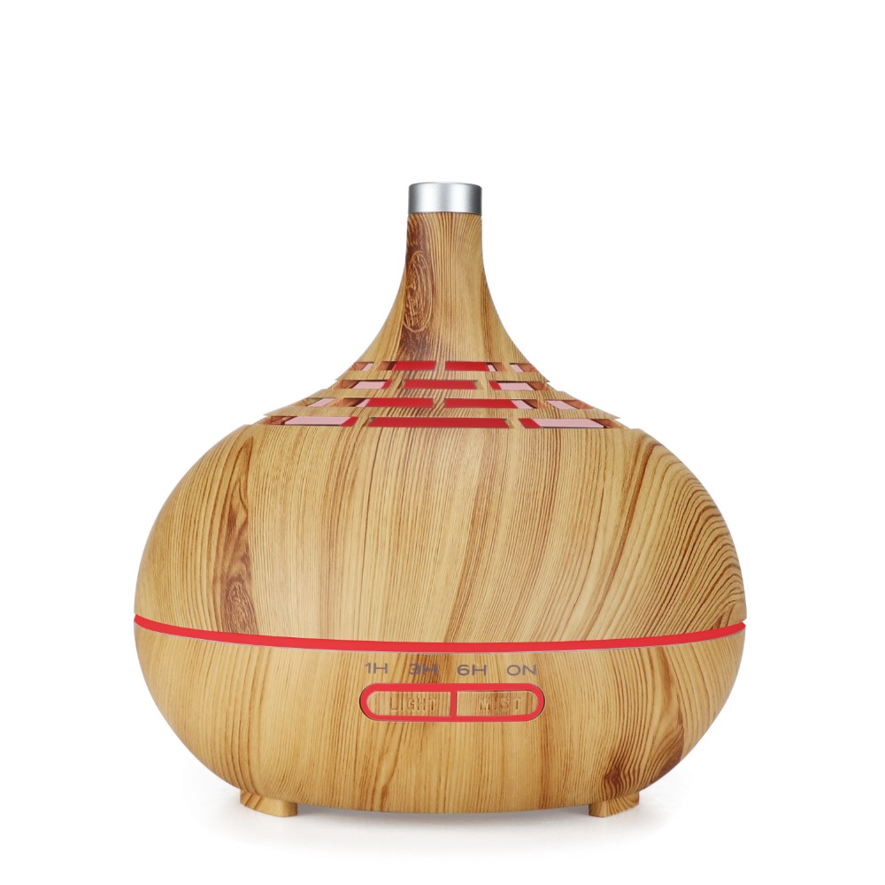 Aromatherapy Essential Oil Diffuser 400ml 12 Hours Wood Grain Aroma Diffuser with Timer Cool Mist Humidifier for Large Room