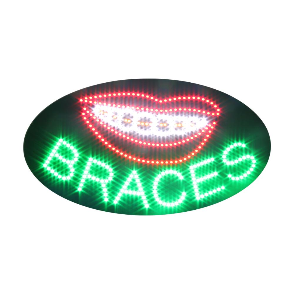 Hidly 15x27 Oval Shape Advertising Braces LED Sign, Super Bright Creative Business Display Board