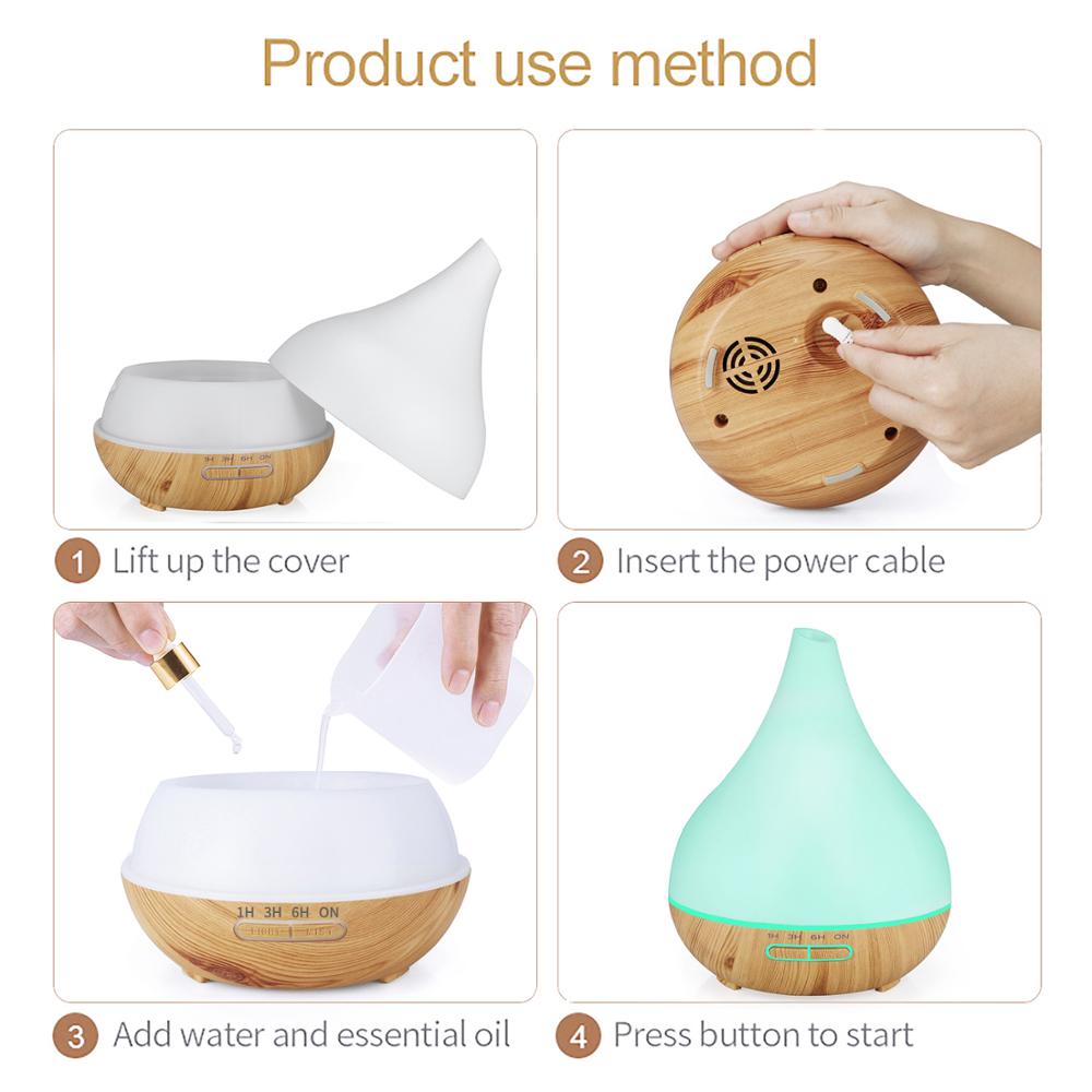 400ml Ultrasonic Essential Oil Diffuser, Best Seller in USA 2019 Spa Fragrance Humidifier