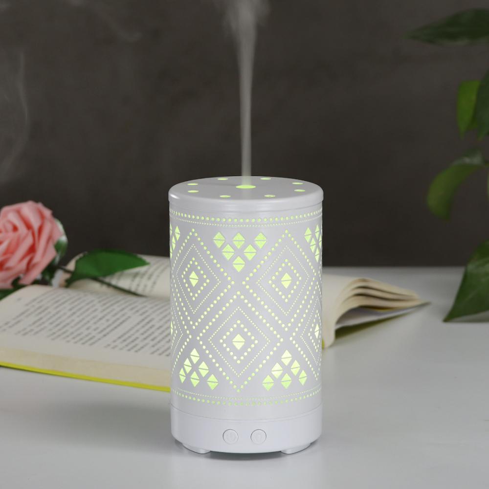 100ML Metal Pattern 100ml Ultrasonic Aromatherapy Essential Oil Diffuser Aroma Diffuser Cool Mist