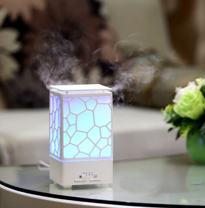 200ml Home  Oils Aroma Diffuser, Ultrasonic Led Lamp Table Cool Mist Humidifier with The Water Cube Diffuser