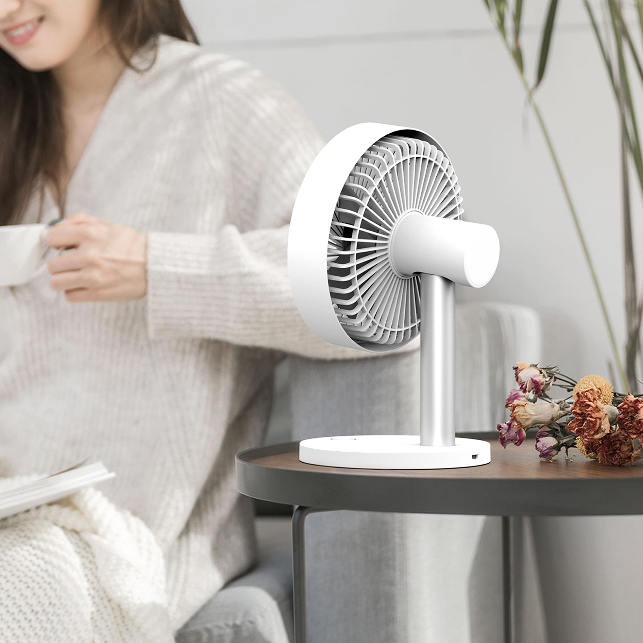 2019 Electronic Portable Mini Air Circulation Fan,Rechargeable 2000mAh Personal Fan with 3 Speeds Strong Airflow Desktop Fan