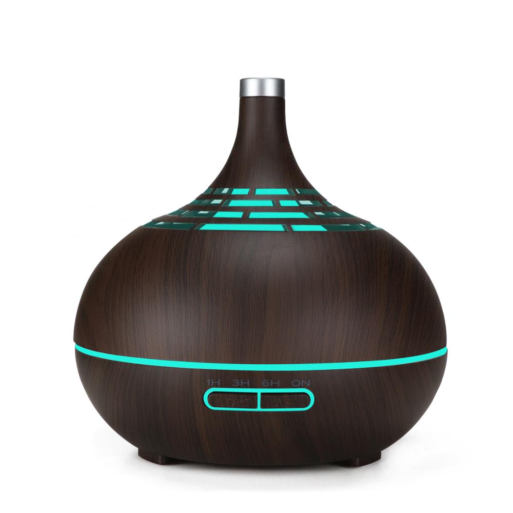 Essential Oil Diffuser, Hidly Wood Grain Aromatherapy Diffuser Cool Mist Nebulizer Diffuser Humidifier 400ml for Office Home