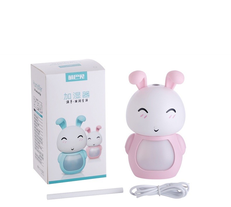 Mini Portable Desk Humidifier ,Cute Rabbit USB Cool Mist Air Humidifier with Night Light