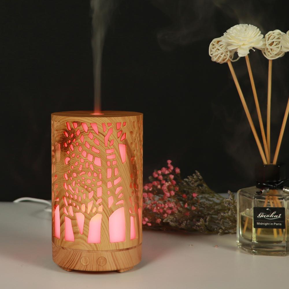 100ml Mini Wood Grain Aroma Diffuser Ultrasonic Humidifier