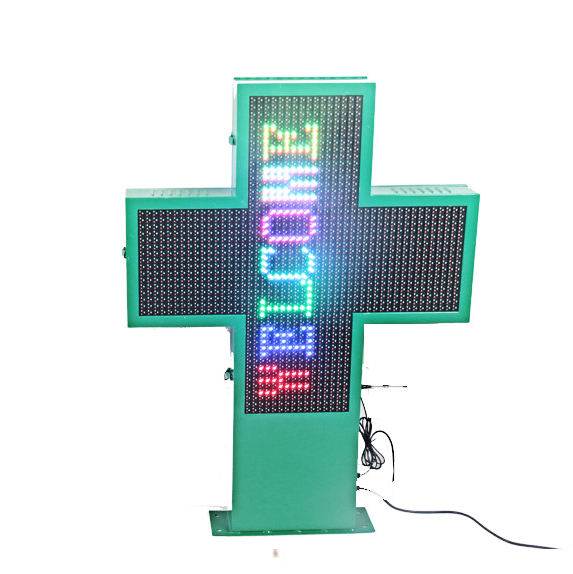 P10 Outdoor Used Small Pharmacy Cross Sign, Super Bright Programmable LED Lighting Sign