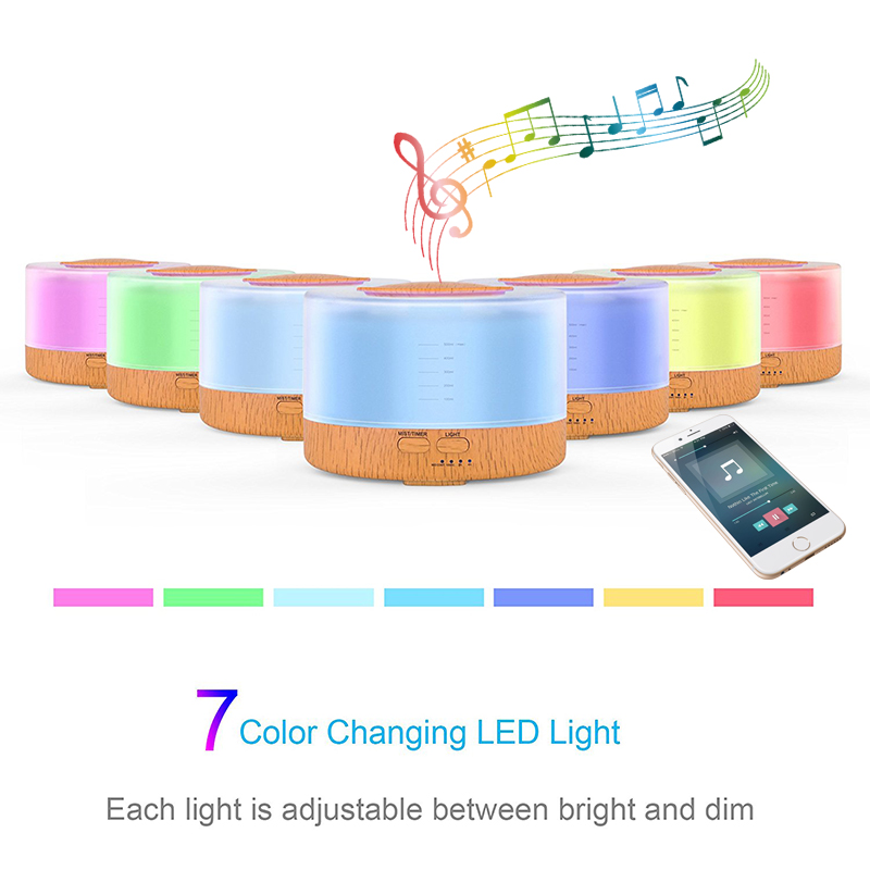 2019 new product home appliances essential oil Diffuser 500ml music aroma diffuser with bluetooth speaker