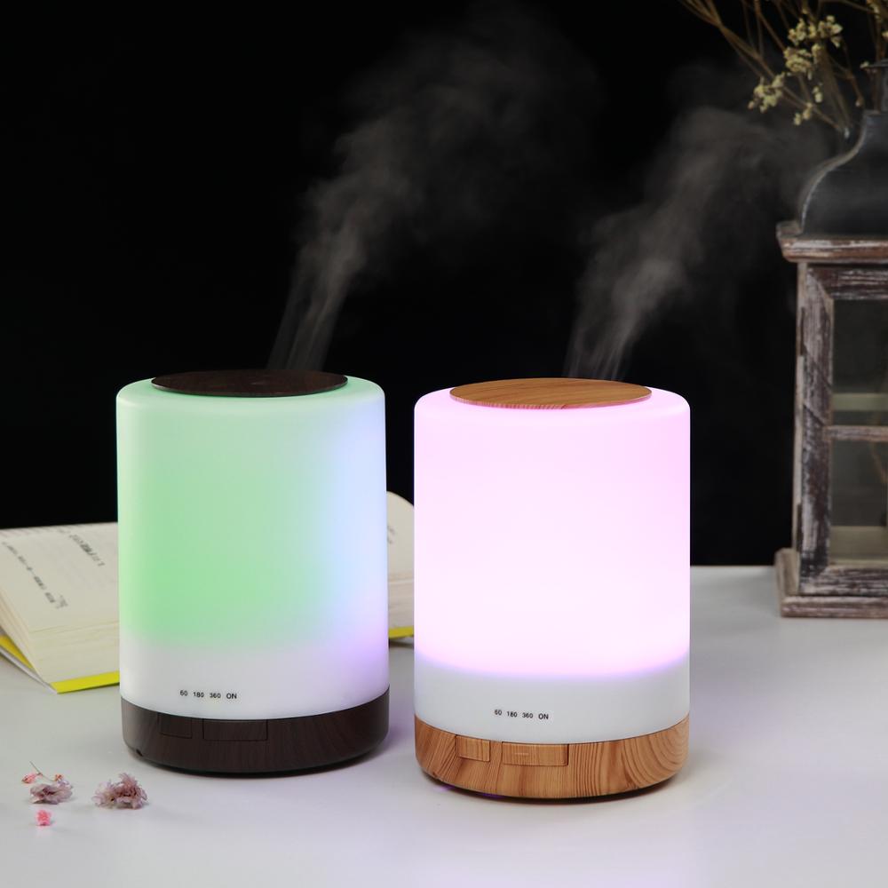 300ML Essential Oil Diffuser Ultrasonic Aromatherapy Light Wood Grain Diffusers with 7 Changeable Colored LED Light&Adjustable