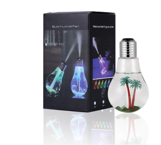 USB Humidifier Ultrasonic 7 Color Changing LED Lamps 400ml Mini Bulb Humidifier