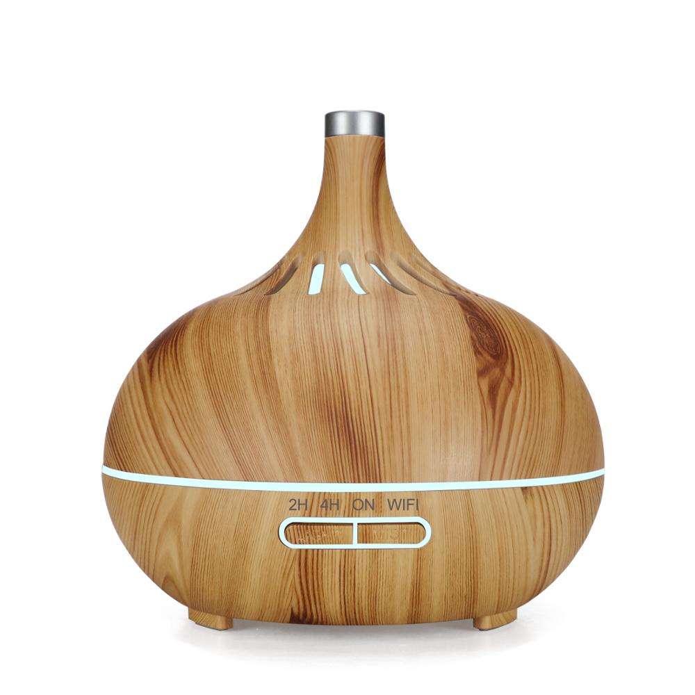 Smart WiFi Essential Oil Diffuser,Compatible with Alexa & Google Home,App Control,400ml Dark Wood Grain,Free Cleaning Kit,Color