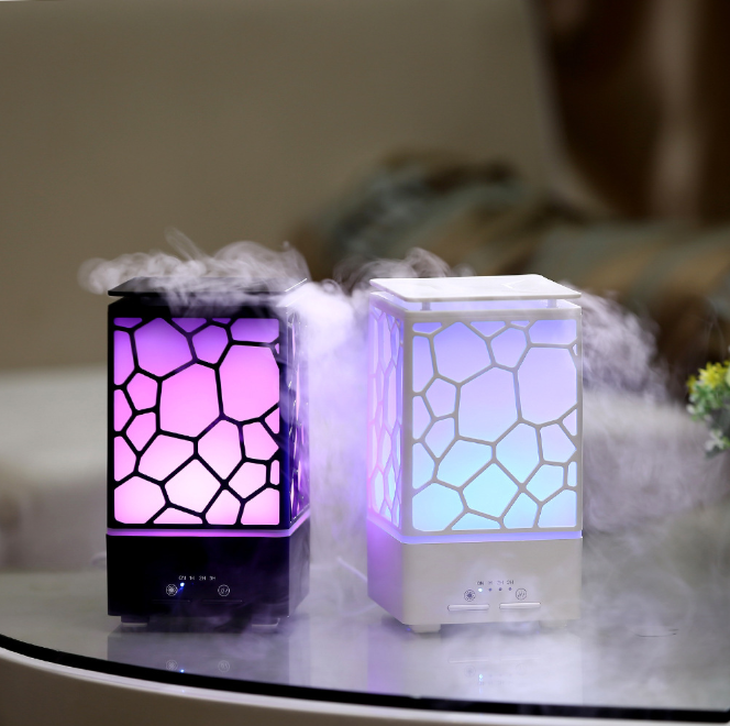 Innovative Water Cube Aromatherapy Diffuser, 200ml Bedroom LED Humidifier