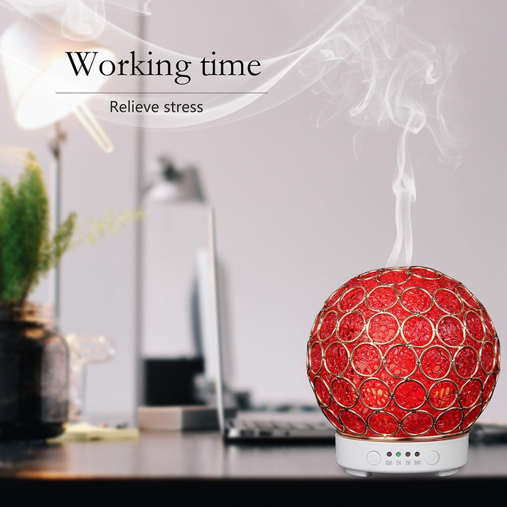 New Arrival Red Ball Shaped Metal 100ml Essential Oil DIffuser, 12V Decor Electric Humidifier