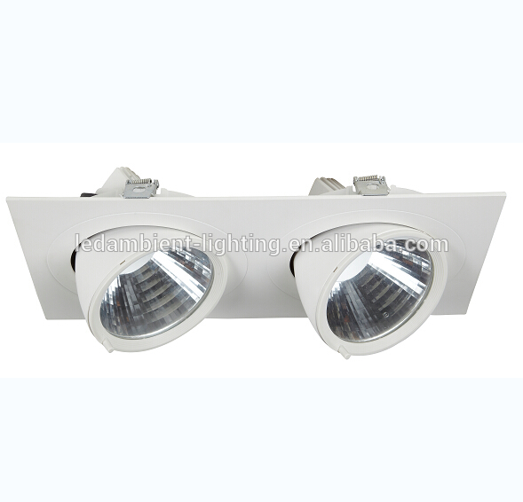 Double LED COB downlight 2x26w casing recessed clothing shop lighting 3000k