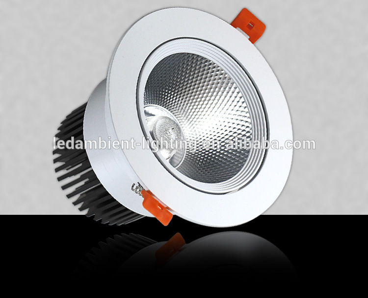 COB LED 10 degree beam angle 7w 12w 15w 25w ceiling spot downlight with lens