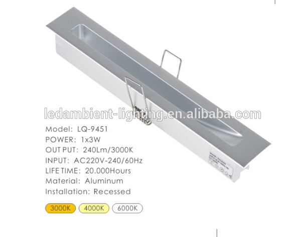 3w led wall light recessed aluminum wall led light