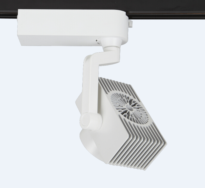 Ceiling rail 20W 30W LED track light camera with square alumnium heat sink rotated 360 degrees