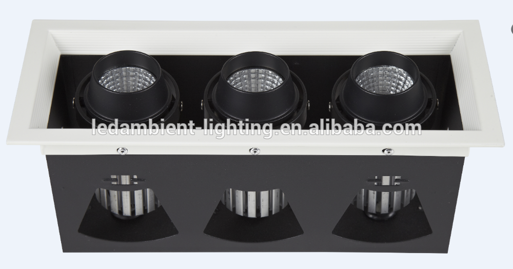 18w/36w/48w Black Square Grille LED Ceiling Light COB Spot Light Fixture with heavy material