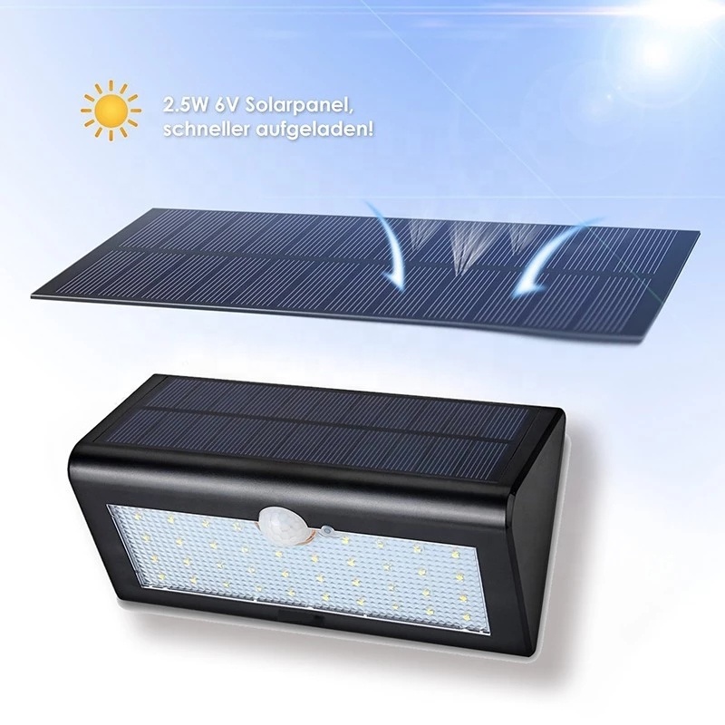 China Factory New Design Solar LED Wall Motion Senior Light Waterproof IP65 Outdoor Lighting for Garden Villa Solar Led Light