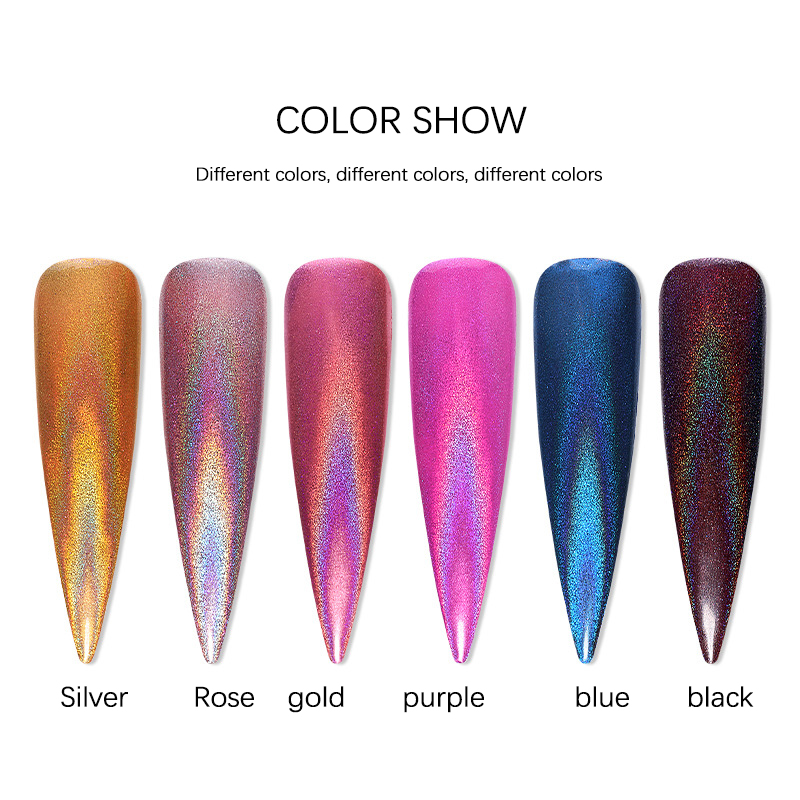 Wholesale Popular 3D Nail Art Nails colorful Shell multi Chrome Nail Aurora Rainbow Powder