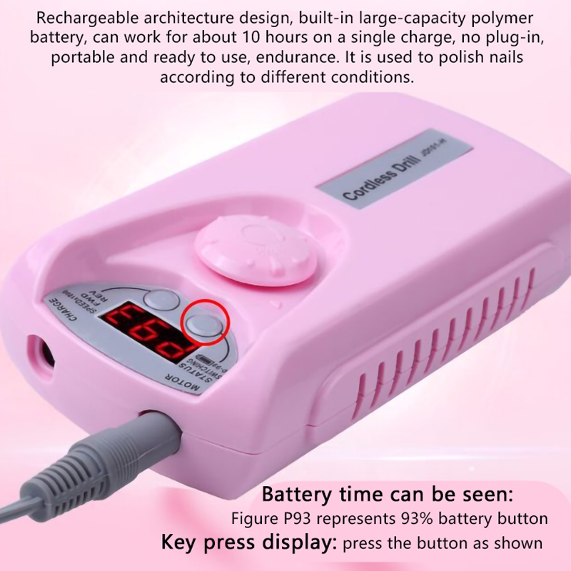 Professional Rechargeable Nail Drill Electric Machine Manicure 30000 rpm Nail Drill portable Nail Drill