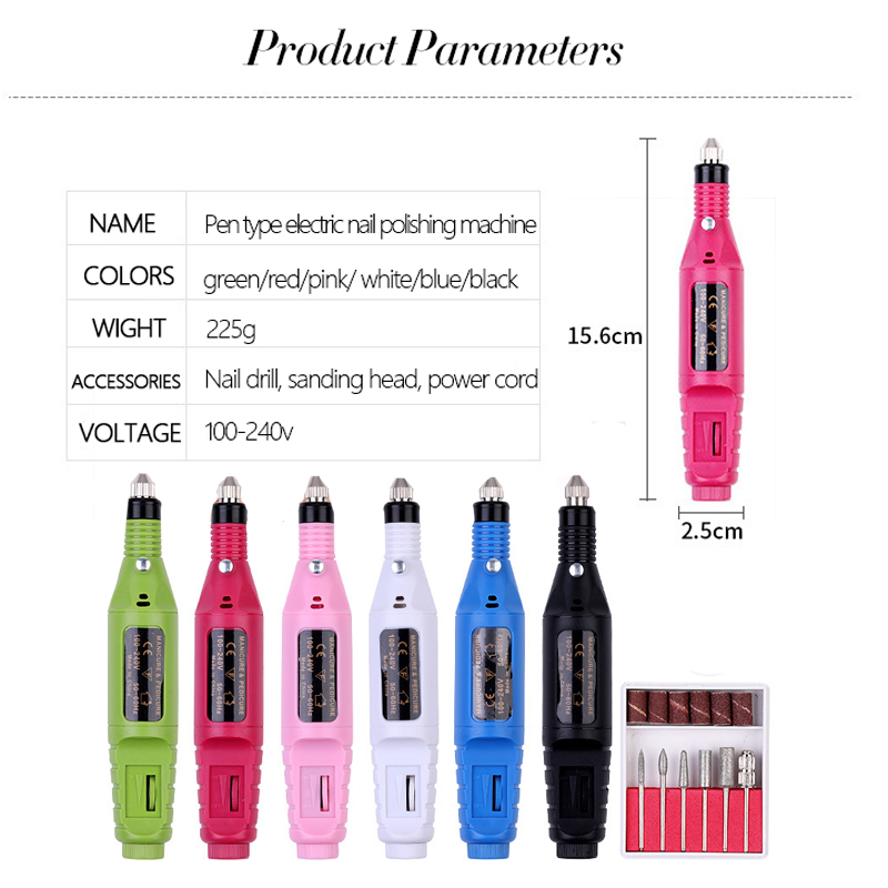 Professional Mini Manicure Pedicure Nail Drill pen --No noise Electric Nail Drill/Nail Drill Machine