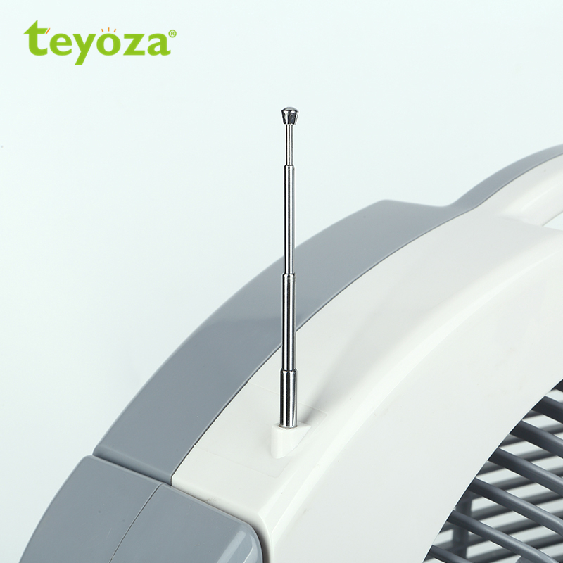 teyoza portable 12 inch USB fan solar rechargeable fan with radio