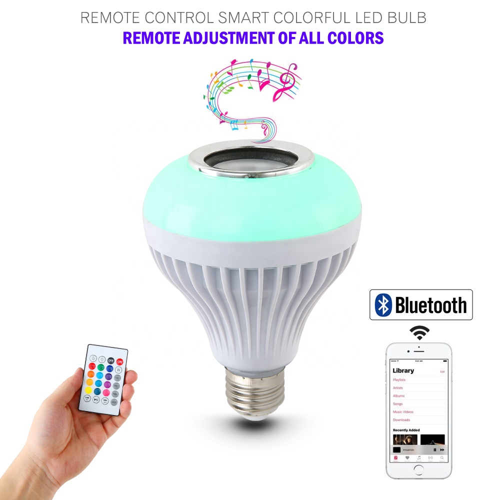 Factory Price OEM Indoor Light Bulb With Remote Control Bluetooth Led Music Bulb Amazon Top Seller CE RoHS 2019 LED Speaker