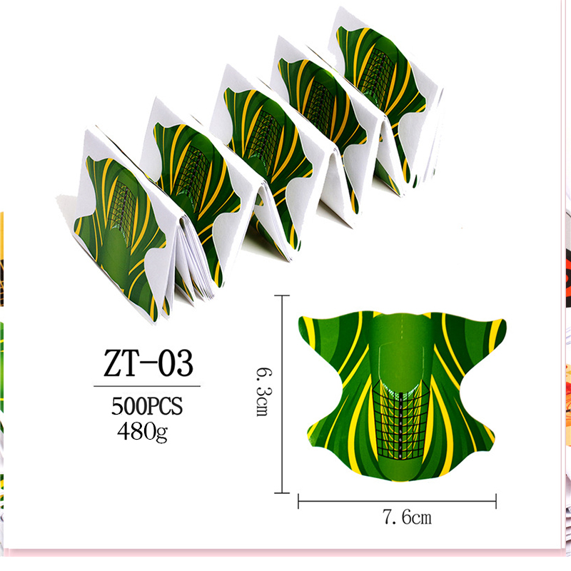 500pcs multiple styles  Acrylic Full Cover Butterfly Nail Form, Gel Nail Form Paper Nail Form