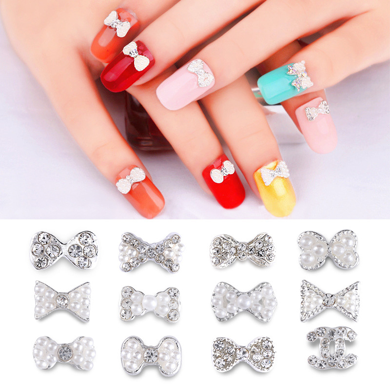 2019 Hot Sale 3d Metal Bow Tie Japanese Nail Art 2019 Wholesale New Nail Art