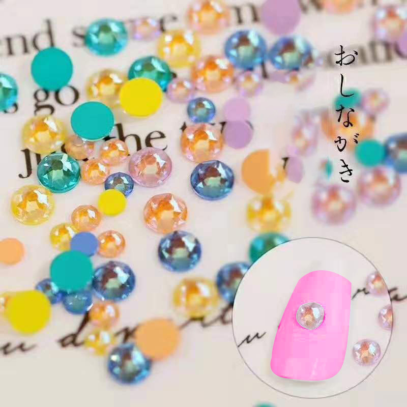 2019 Hot Sale 3D New arrival 6 Colors 6 Sizes Glow Rosary Glass  In The Dark Nail Art Beads