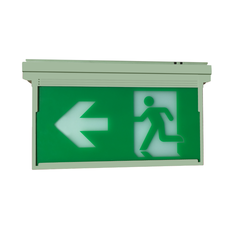 Hot sale Led Light Box Salida Rechargeable Emergency Metal Way Out Exit Sign