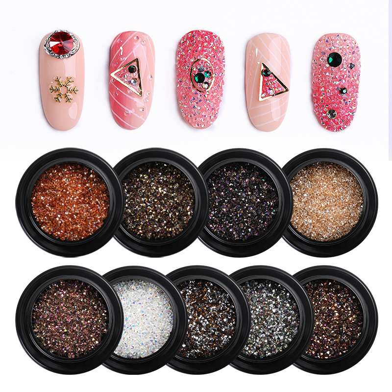 2019 Stainless Steel Nail Beads Mini Rose Gold Silver 3D Nail Art Decorations Mixed Size Manicuring Tools