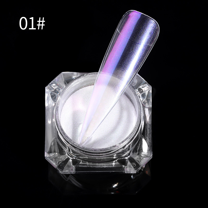 Wholesale Popular Nails Colorful Shell Multi Chrome Powder Rainbow Pigment Aurora Powder Unicorn Nail Powder