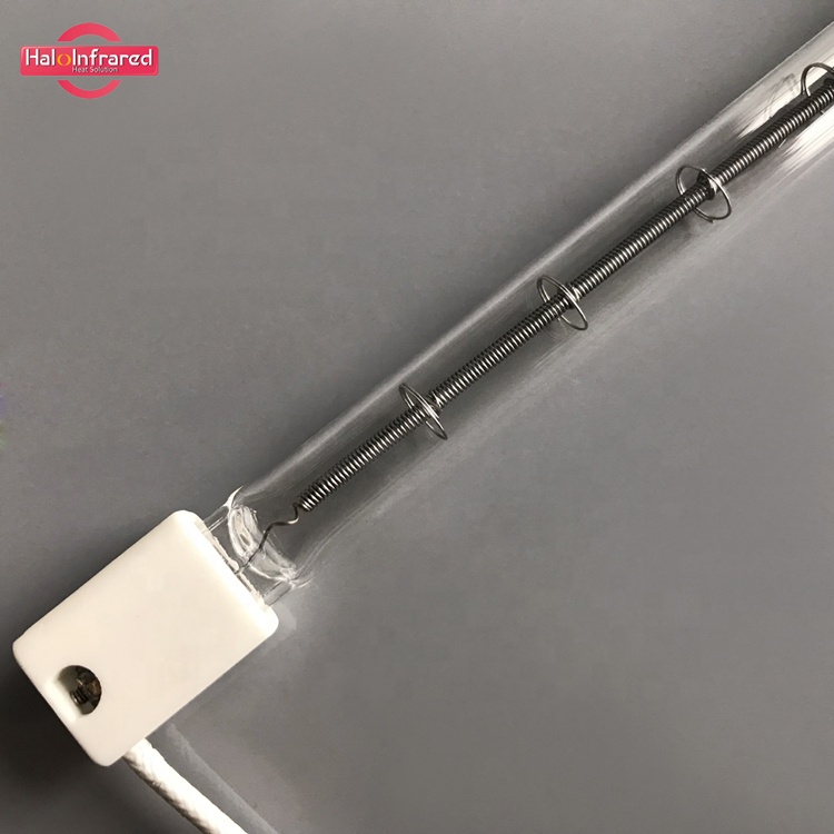 quartz tube clear infrared halogen heating lamp