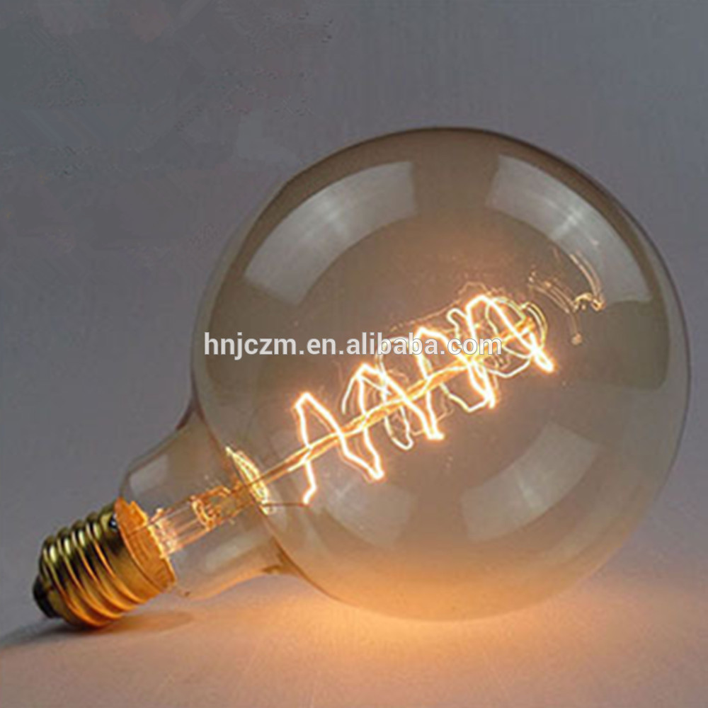 High power warm white smoke glass edison light bulb Antique Vintage G95 energy saving vintage pendant lamp