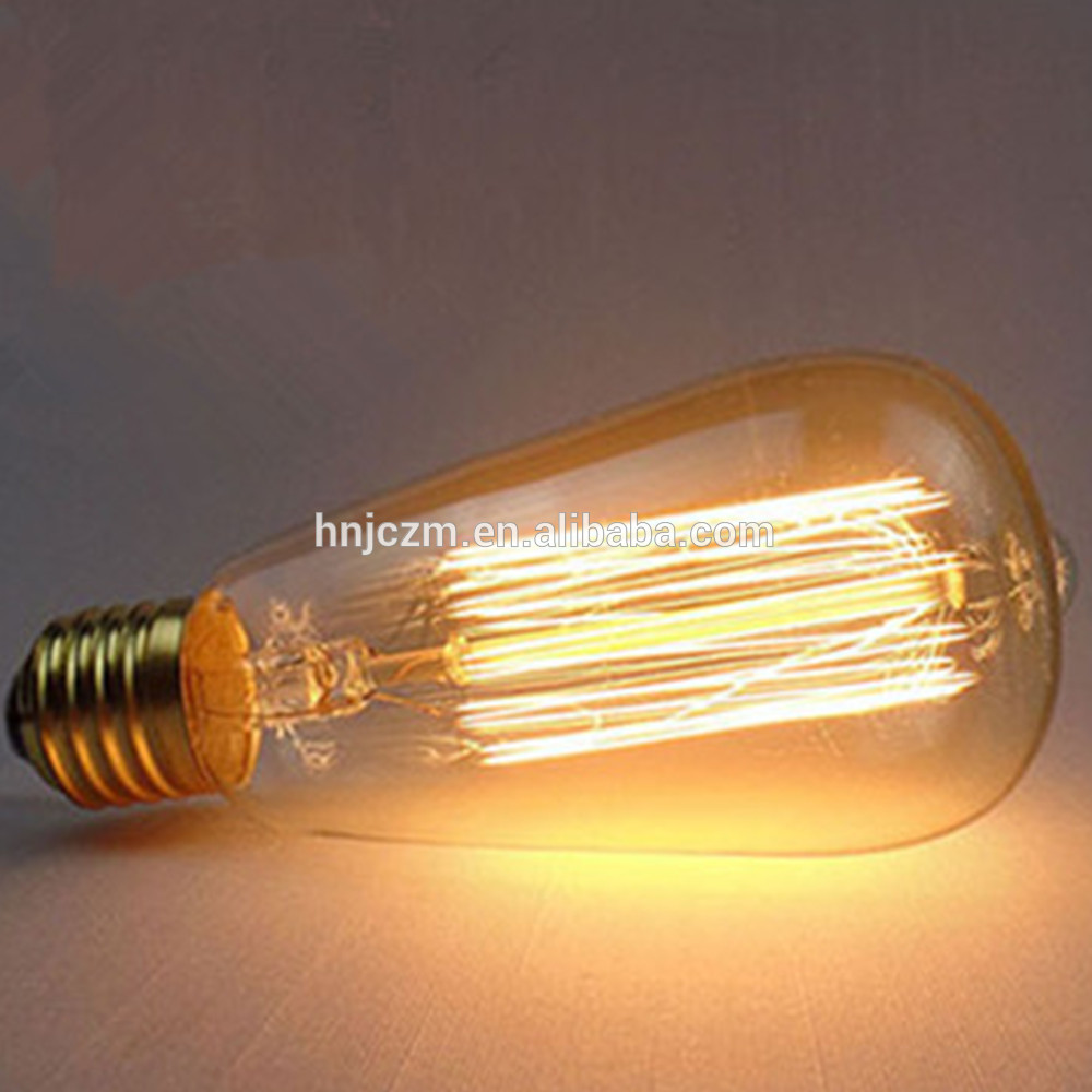 40W 60W Dimmable Edison incandescent Bulb Vintage Antique Style Incandescent Clear Amber Glass Light