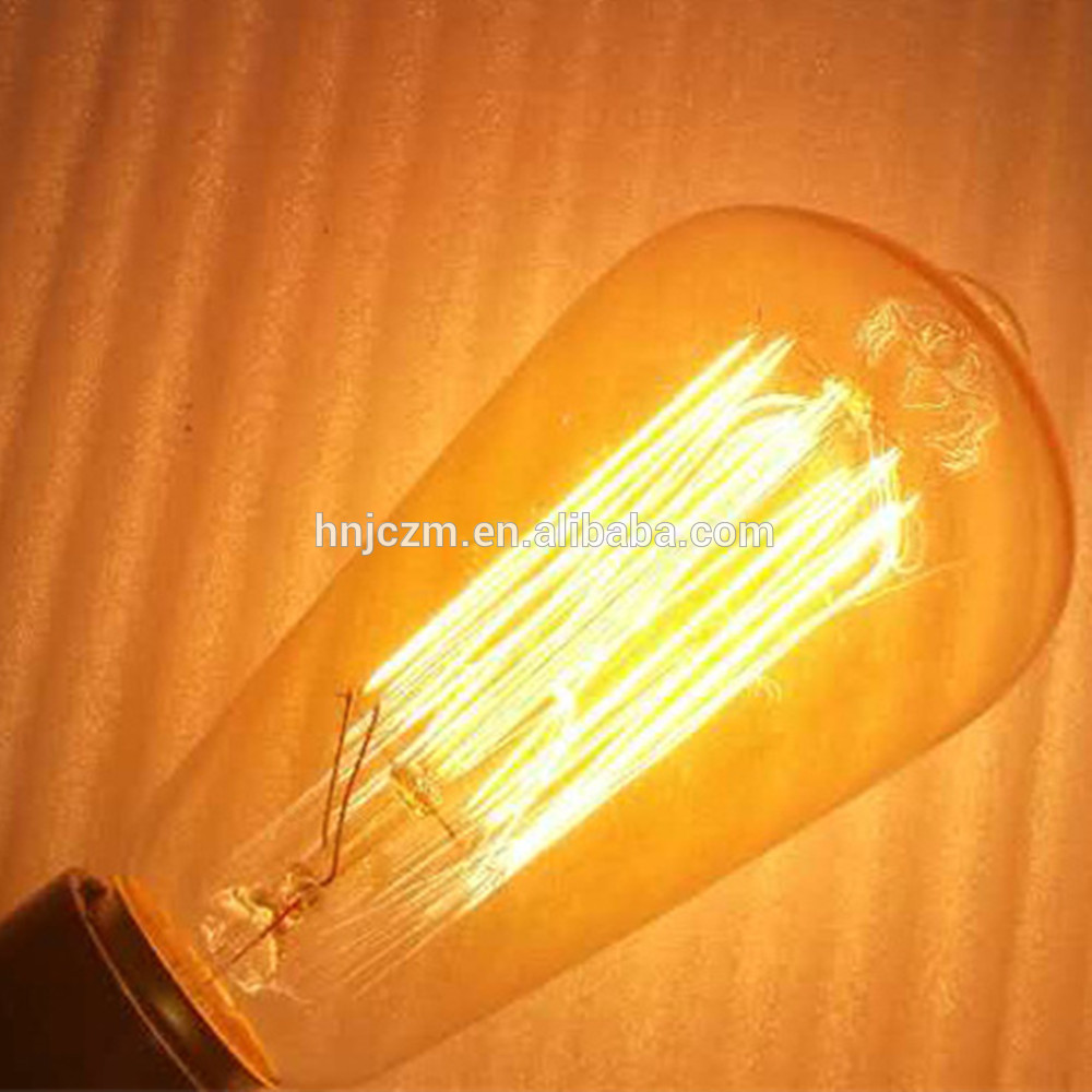 High quality st64 incandescent edison filament bulb 220v 25w squirrel cage bulbs 360 degree lightbulb