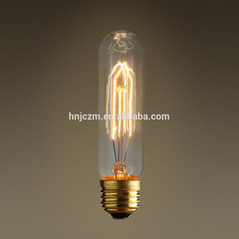 Manufacturer Home hanging retro decoration lights t30 tube antiqu edison carbon filament bulb 60W incandescent lamp bulb