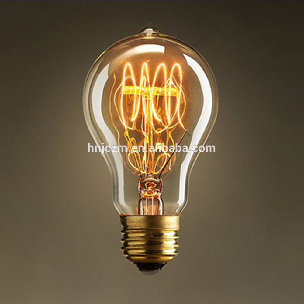 Wholesale China Supplier Clear glass A60 220V 40W 60W e27 b22 Dimmable energy Vintage Incandescent edison table bulb lamp