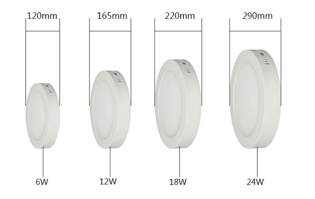 175mm slim Round and square 12 watt led panel light lamp