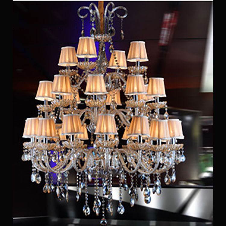 Luxury Large K9 Clear Crystal 3 Tier Crystal Chandelier Shade