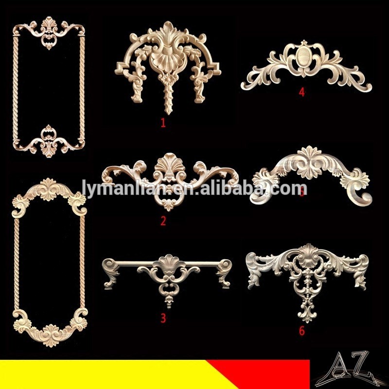 Decorative wood appliques and onlays for Cupboard