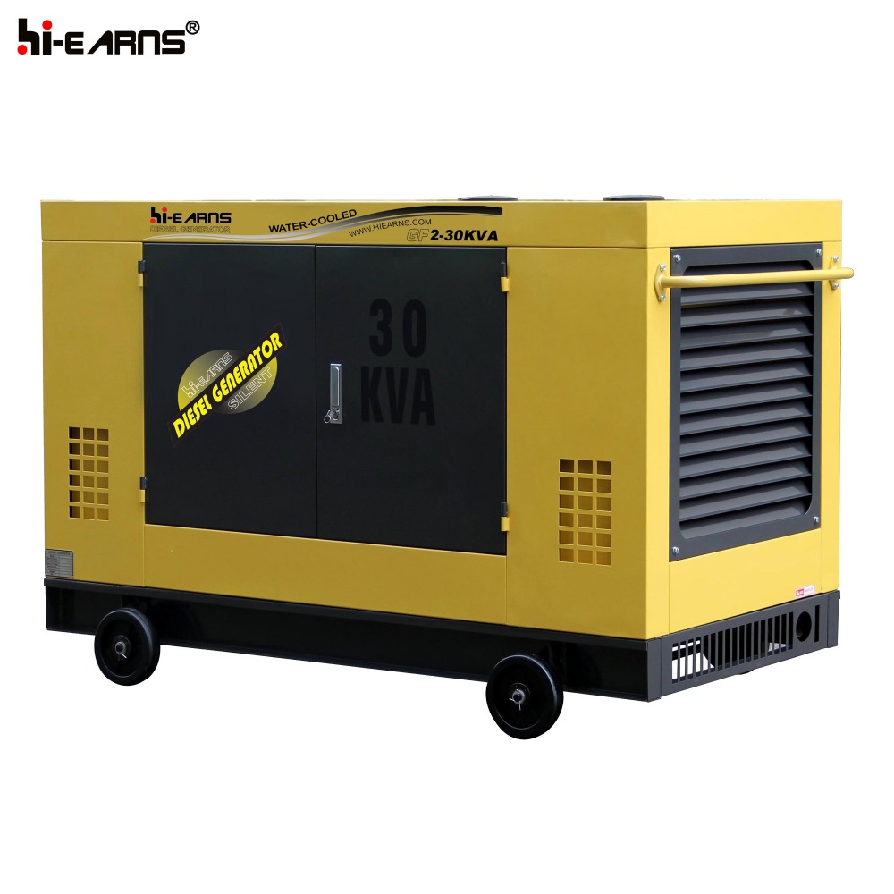 GF2-30KVA water-cooled silent type diesel generator with wheels