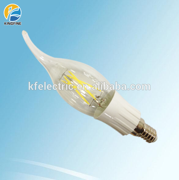 led filament candle bulbs 4w dimmable flame shape candle light