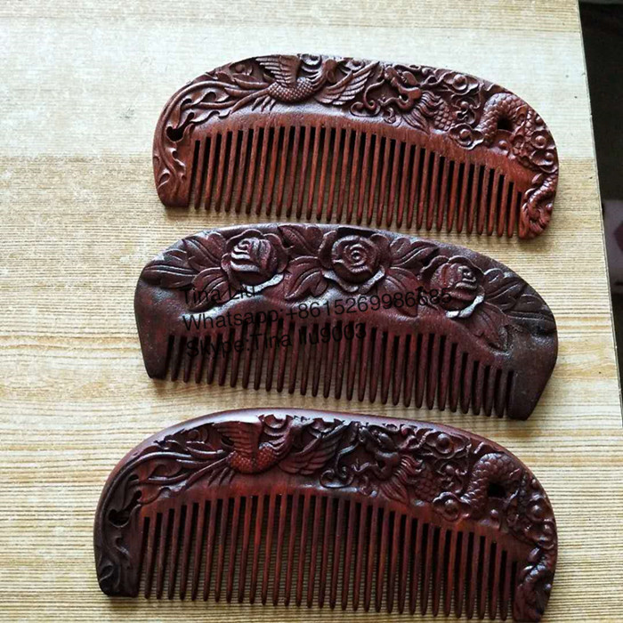 custom logo cheap wood hair beard comb