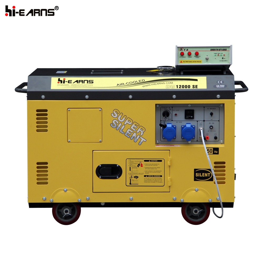 10KVA silent yellow canopy diesel generator