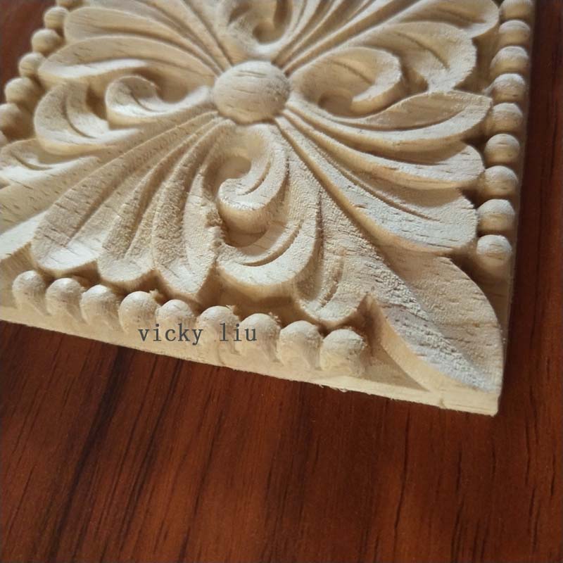 Europeanism carving furniture decoration square wood onlays