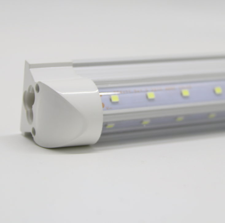 T8 8 Foot V Shape LED Tube 60w 7200 Lumens Integrated 6500k Clear