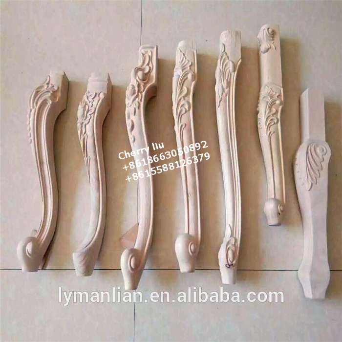 unfinished  carved wood decorative furniture table legs